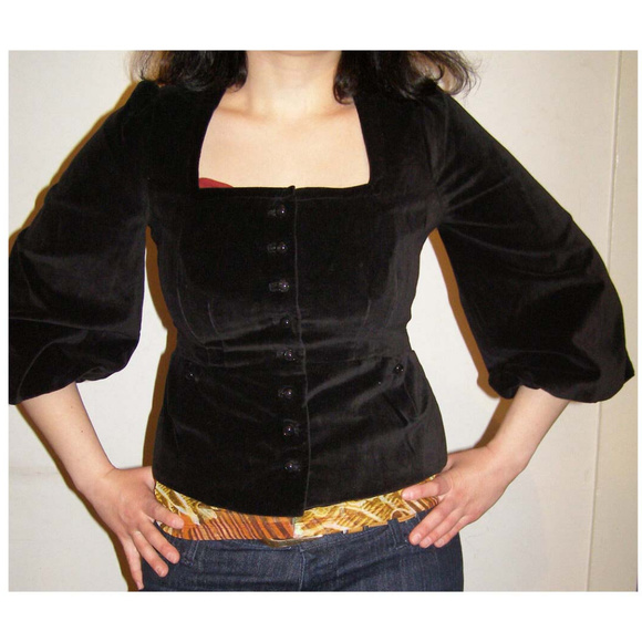 NEW Black Anthropologie Elevenses velvet blazer 8 - Picture 1 of 8